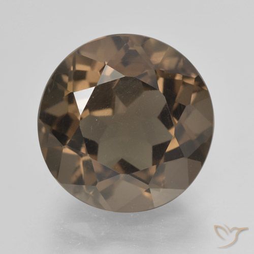 5.25ct Natural Hickory Brown Smoky Quartz, Round, VVS-VS