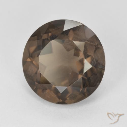 4.41 ct Brown Smoky Quartz Stone, Natural Smoky Quartz in Round Facet Shape for Sale