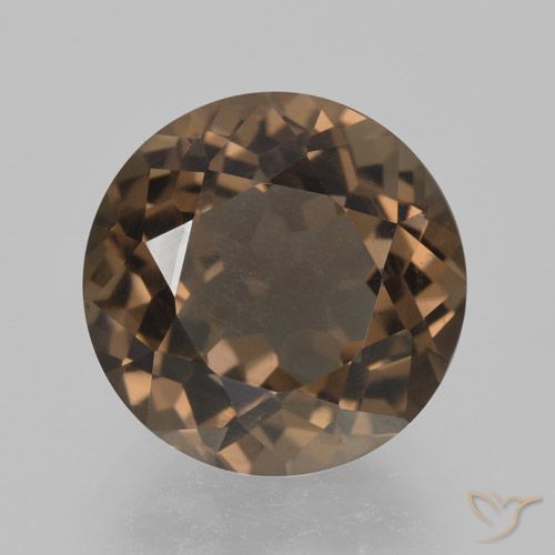 4.20ct Natural Gingerbread Brown Smoky Quartz, Round, VVS-VS