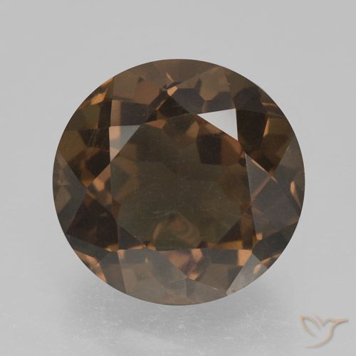 4.60ct Natural Hickory Brown Smoky Quartz, Round, VVS-VS