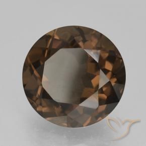 4.60 ct Brown Smoky Quartz Stone, Natural Smoky Quartz in Round Facet Shape for Sale