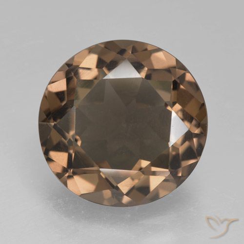 4.95ct Natural Gingerbread Brown Smoky Quartz, Round, VVS-VS