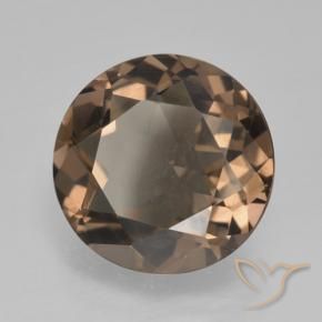 4.95 ct Brown Smoky Quartz Stone, Natural Smoky Quartz in Round Facet Shape for Sale