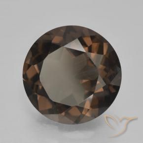 4.33 ct Brown Smoky Quartz Stone, Natural Smoky Quartz in Round Facet Shape for Sale