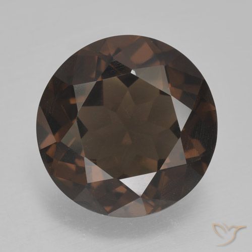 4.76ct Natural Hickory Brown Smoky Quartz, Round, VVS-VS