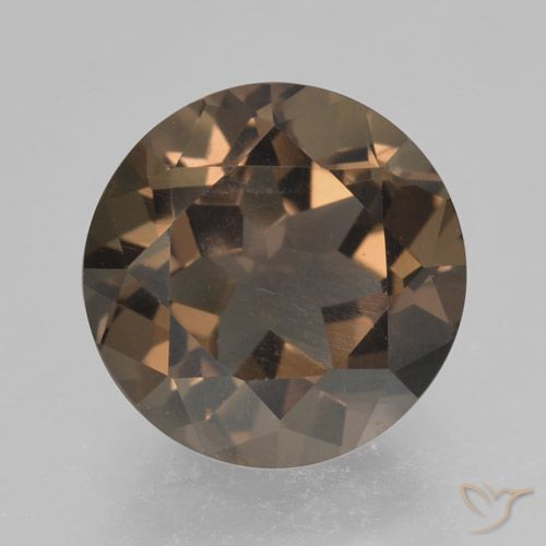 4.08ct Natural Gingerbread Brown Smoky Quartz, Round, VVS-VS