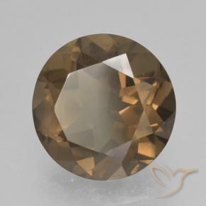 4.87 ct Brown Smoky Quartz Stone, Natural Smoky Quartz in Round Facet Shape for Sale