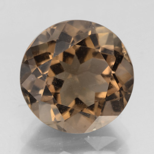 Marrón medio Cuarzo Ahumado Gema - 4.3ct Faceta Redonda (ID: 464003)