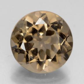 4.11 ct Brown Smoky Quartz Gemstone, Smoky Quartz Gem in Round Facet Shape for Sale.