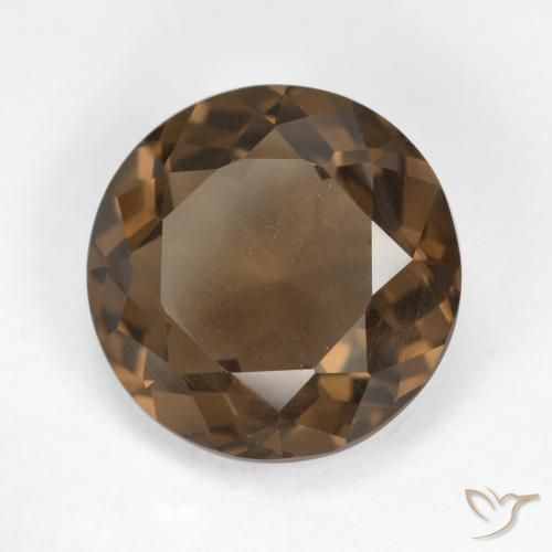 4.70 ct Brown Smoky Quartz Stone, Natural Smoky Quartz in Round Facet Shape for Sale