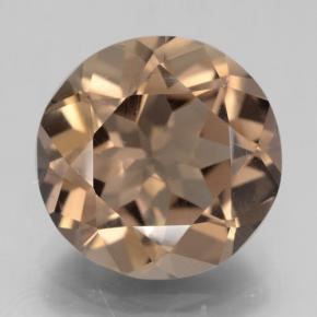 Marrón jengibre Cuarzo Ahumado Gema - 4.3ct Faceta Redonda (ID: 464009)