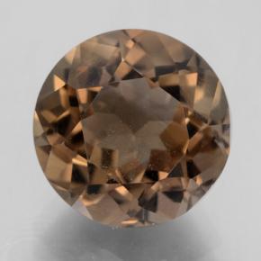 4.71 ct Brown Smoky Quartz Gemstone, Smoky Quartz Gem in Round Facet Shape for Sale.