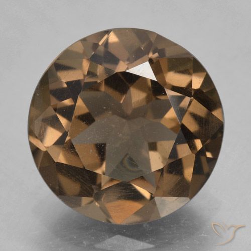 5.19ct Natural Hickory Brown Smoky Quartz, Round, VVS-VS