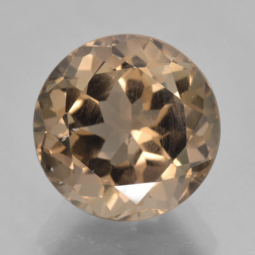 5.19 ct Brown Smoky Quartz Gemstone, Smoky Quartz Gem in Round Facet Shape for Sale.