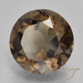 5.84 ct Brown Smoky Quartz Stone, Natural Smoky Quartz in Round Facet Shape for Sale