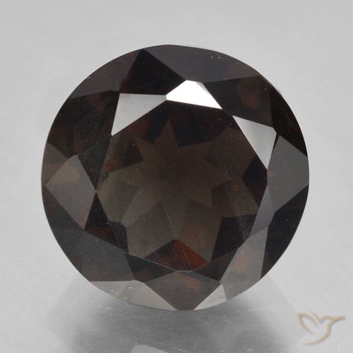 5.28 ct Brown Smoky Quartz Gemstone, Smoky Quartz Gem in Round Facet Shape for Sale.