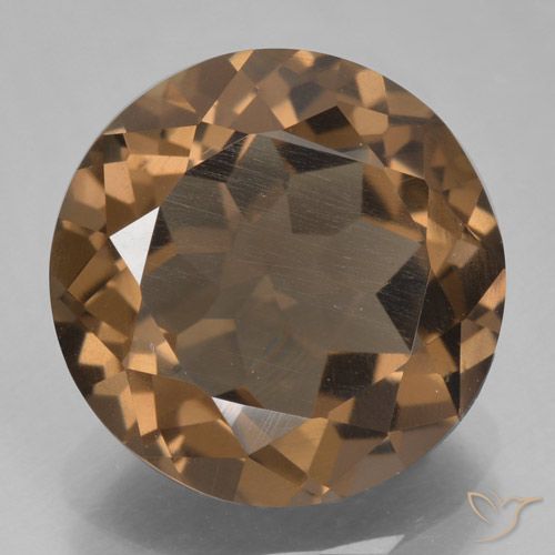 5.90ct Natural Medium Brown Smoky Quartz, Round, VVS-VS