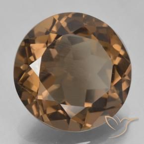 5.90 ct Brown Smoky Quartz Stone, Natural Smoky Quartz in Round Facet Shape for Sale