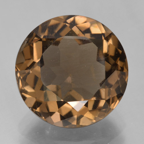 11.9mm Round Brown Smoky Quartz from Brazil, Weight of 5.55ct, Natural untreated Gemstone in VVS-VS Clarity, 1pc Round Facet Smoky Quartz - Color: Brown, Mohs Hardness of 7 suitable for daily wear jewelry, Photo A