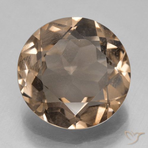 5.67ct Natural Medium Brown Smoky Quartz, Round, VS