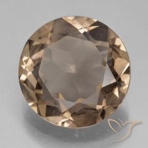 5.67 ct Brown Smoky Quartz Stone, Natural Smoky Quartz in Round Facet Shape for Sale