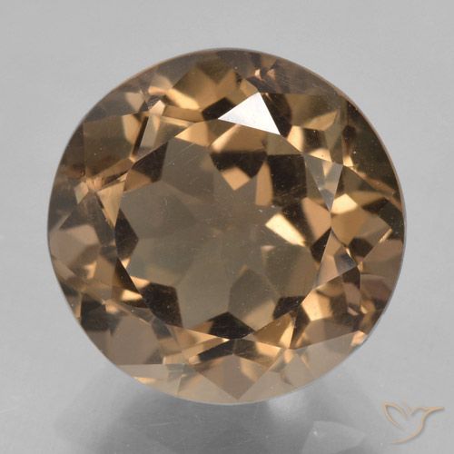 5.73ct Natural Medium-Dark Brown Smoky Quartz, Round, VVS-VS