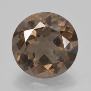 3.44 ct Brown Smoky Quartz Gemstone, Smoky Quartz Gem in Round Facet Shape for Sale.
