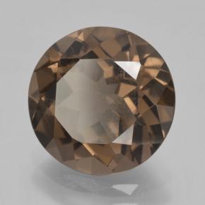 3.44 ct Brown Smoky Quartz Stone, Natural Smoky Quartz in Round Facet Shape for Sale