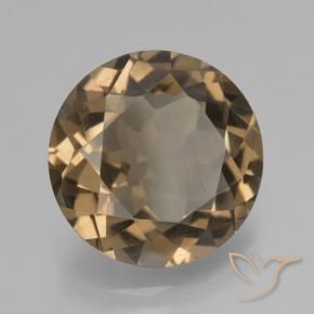 6.05 ct Brown Smoky Quartz Stone, Natural Smoky Quartz in Round Facet Shape for Sale