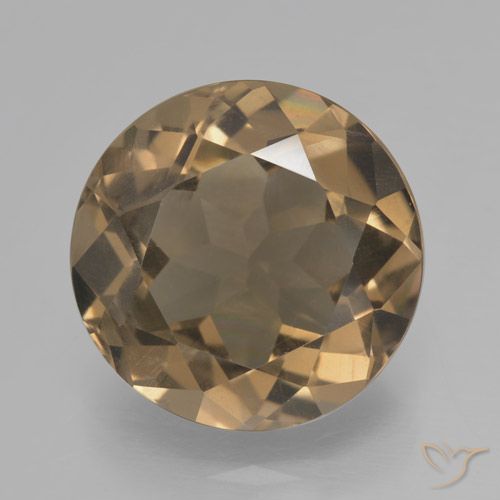 6.45ct Natural Medium-Light Brown Smoky Quartz, Round, VVS-VS