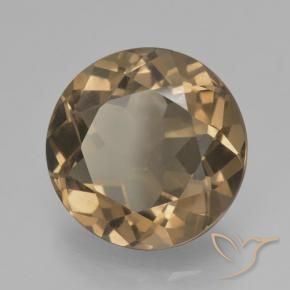 6.45 ct Brown Smoky Quartz Stone, Natural Smoky Quartz in Round Facet Shape for Sale