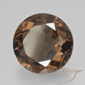 6.01 ct Brown Smoky Quartz Stone, Natural Smoky Quartz in Round Facet Shape for Sale