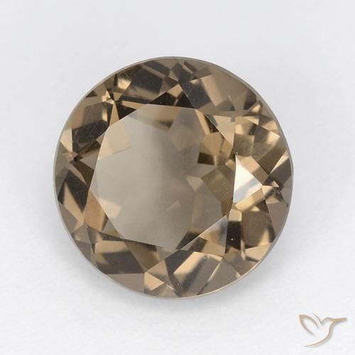 4.14 ct Brown Smoky Quartz Stone, Natural Smoky Quartz in Round Facet Shape for Sale