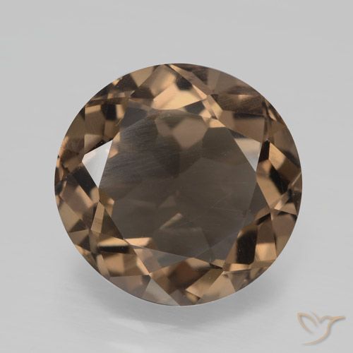 4.26 ct Brown Smoky Quartz Gemstone, Smoky Quartz Gem in Round Facet Shape for Sale.