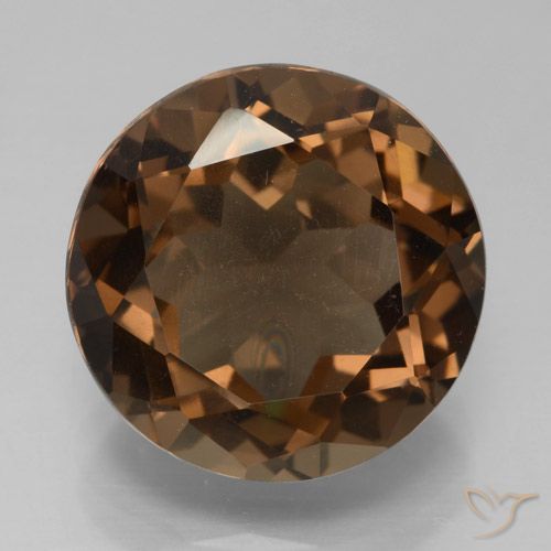 7.46ct Natural Medium Brown Smoky Quartz, Round, VS