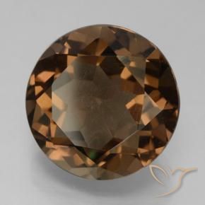 7.46 ct Brown Smoky Quartz Stone, Natural Smoky Quartz in Round Facet Shape for Sale