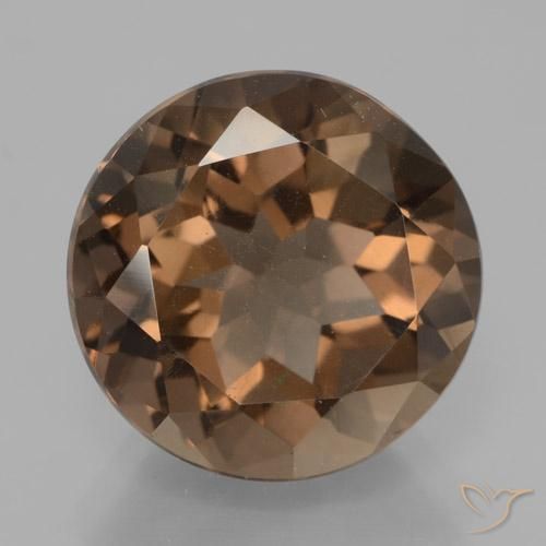 7.40ct Natural Medium Brown Smoky Quartz, Round, VS