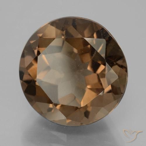 7.40 ct Brown Smoky Quartz Stone, Natural Smoky Quartz in Round Facet Shape for Sale