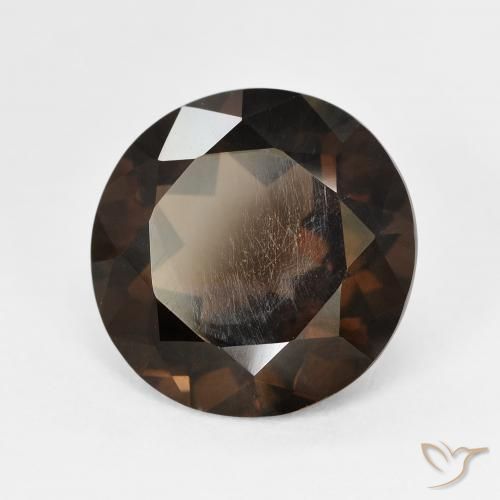 6.24 ct Brown Smoky Quartz Stone, Natural Smoky Quartz in Round Facet Shape for Sale