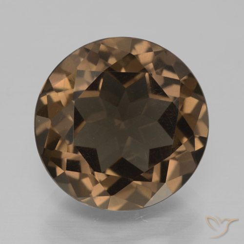 Quarzo fumé a taglio rotondo da 6,97 ct, 12,9 mm dal Brasile, Photo A