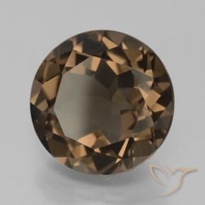 6.97 ct Brown Smoky Quartz Stone, Natural Smoky Quartz in Round Facet Shape for Sale