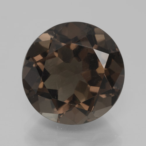 Medium Brown Smoky Quartz Gem - 7.3ct Round Facet (ID: 465826)