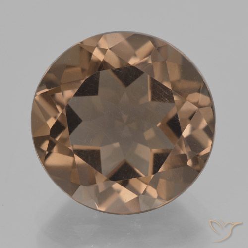 7.07 ct Brown Smoky Quartz Gemstone, Smoky Quartz Gem in Round Facet Shape for Sale.