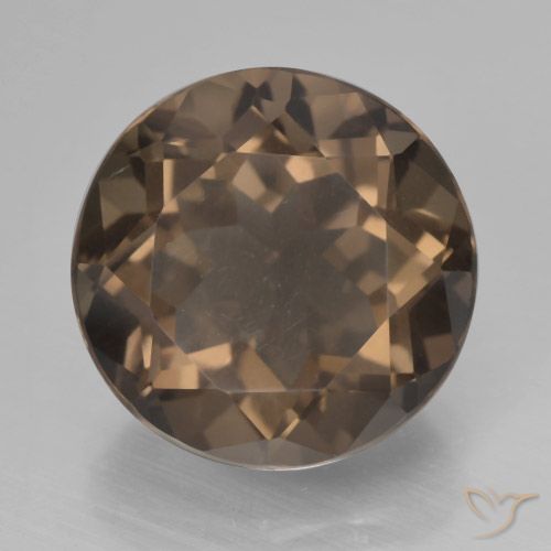 7.04ct Natural Hickory Brown Smoky Quartz, Round, VVS-VS