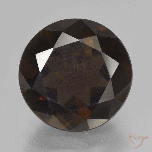 6.63ct Natural Dark Brown Smoky Quartz, Round, VVS-VS