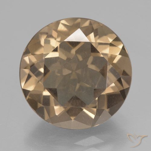 6.75ct Natural Light Earthy Brown Smoky Quartz, Round, VVS-VS