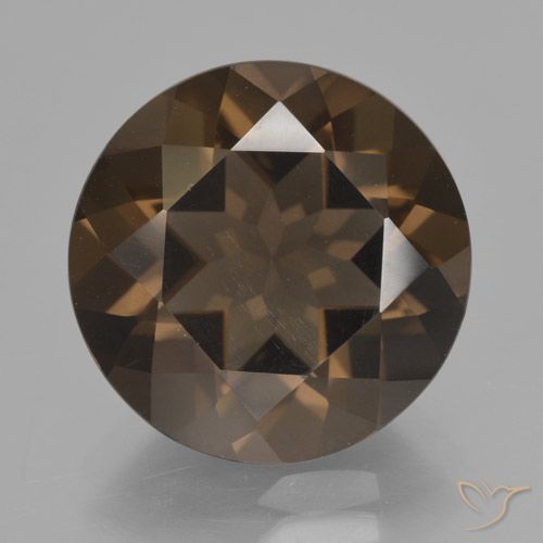 7.32ct Natural Dark Brown Smoky Quartz, Round, VVS-VS