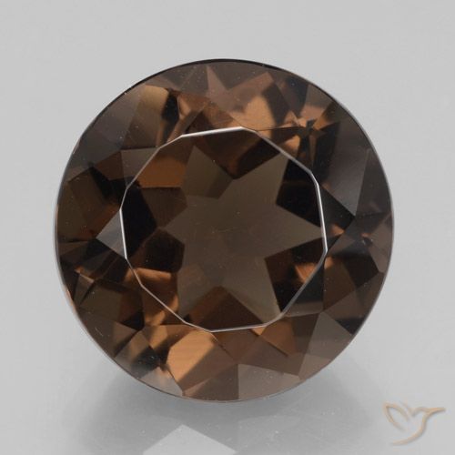 7.05ct Natural Hickory Brown Smoky Quartz, Round, VVS-VS