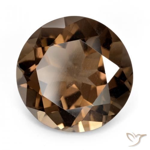 6.40 ct Brown Smoky Quartz Stone, Natural Smoky Quartz in Round Facet Shape for Sale