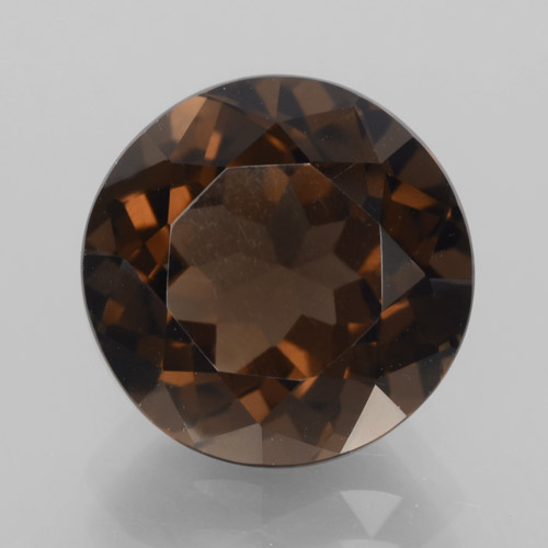 4.83 ct Brown Smoky Quartz Gemstone, Smoky Quartz Gem in Round Facet Shape for Sale.